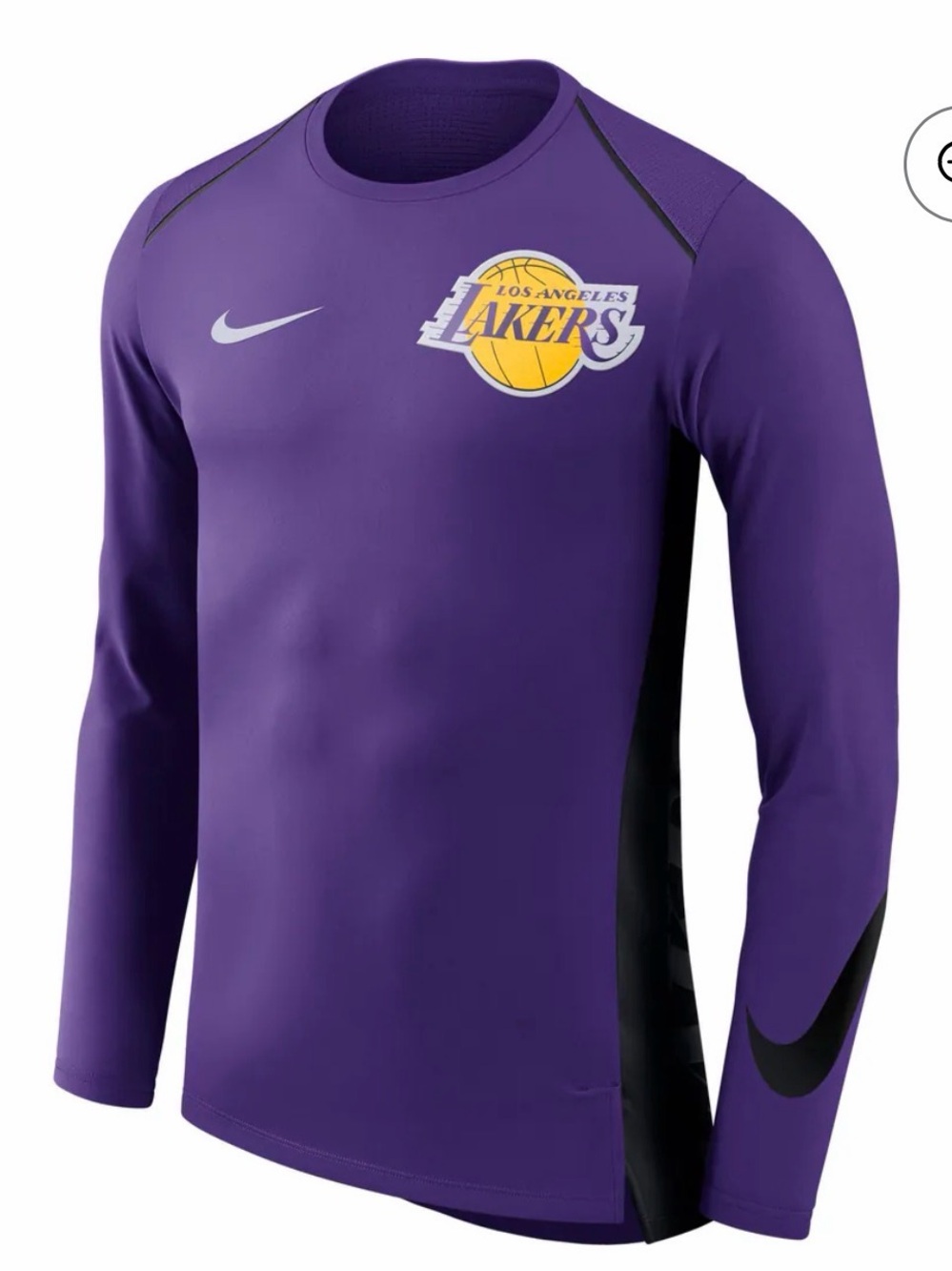 Men's Los Angeles Lakers Nike Purple Elite Shooter Performance Long Sleeve M